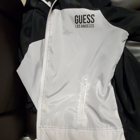 Guess Jackets & Blazers - Guess jacket Windbreaker  Nylon black/white sz L